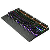 K28 Backlit Mechanical Keyboard Colorful LED USB Wired Game Keyboard  Black