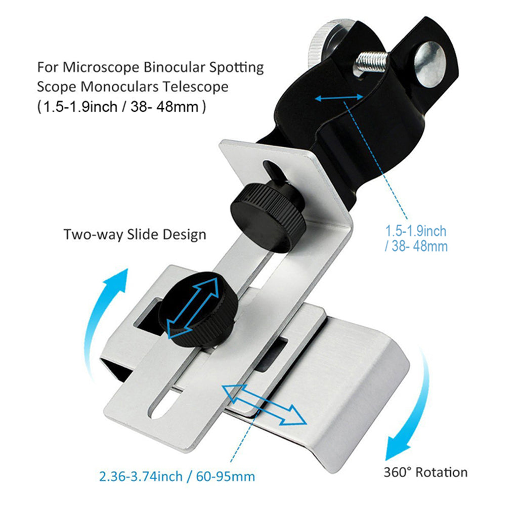 Metal Smartphone Adapter for Microscope Spotting Scope Monocular Connector