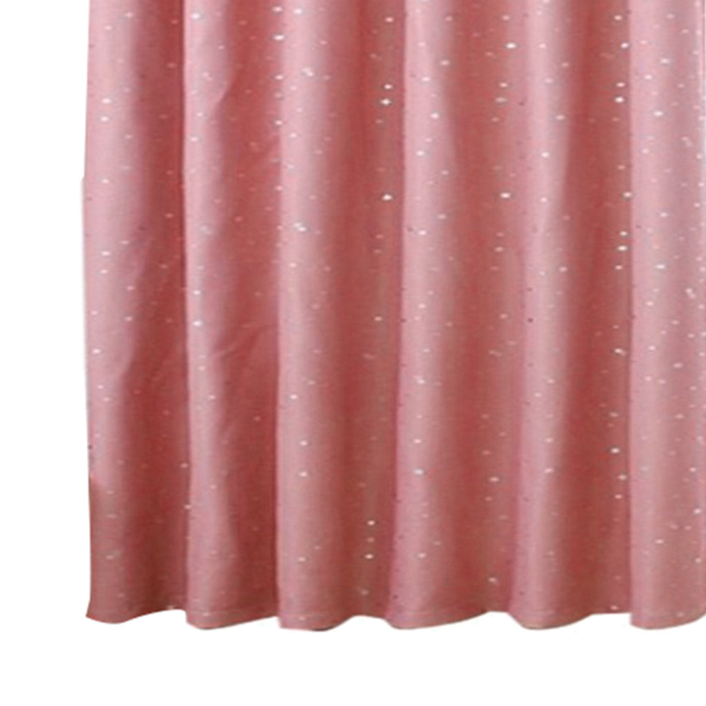 Silver Star Foil Printed Curtains Thermal Insulated Drapes Pink