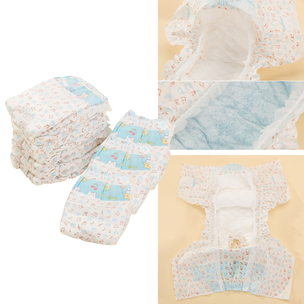 10 Pcs Small Medium Dog Diaper Wraps Nappy Underwear Wetness Indicator XXS