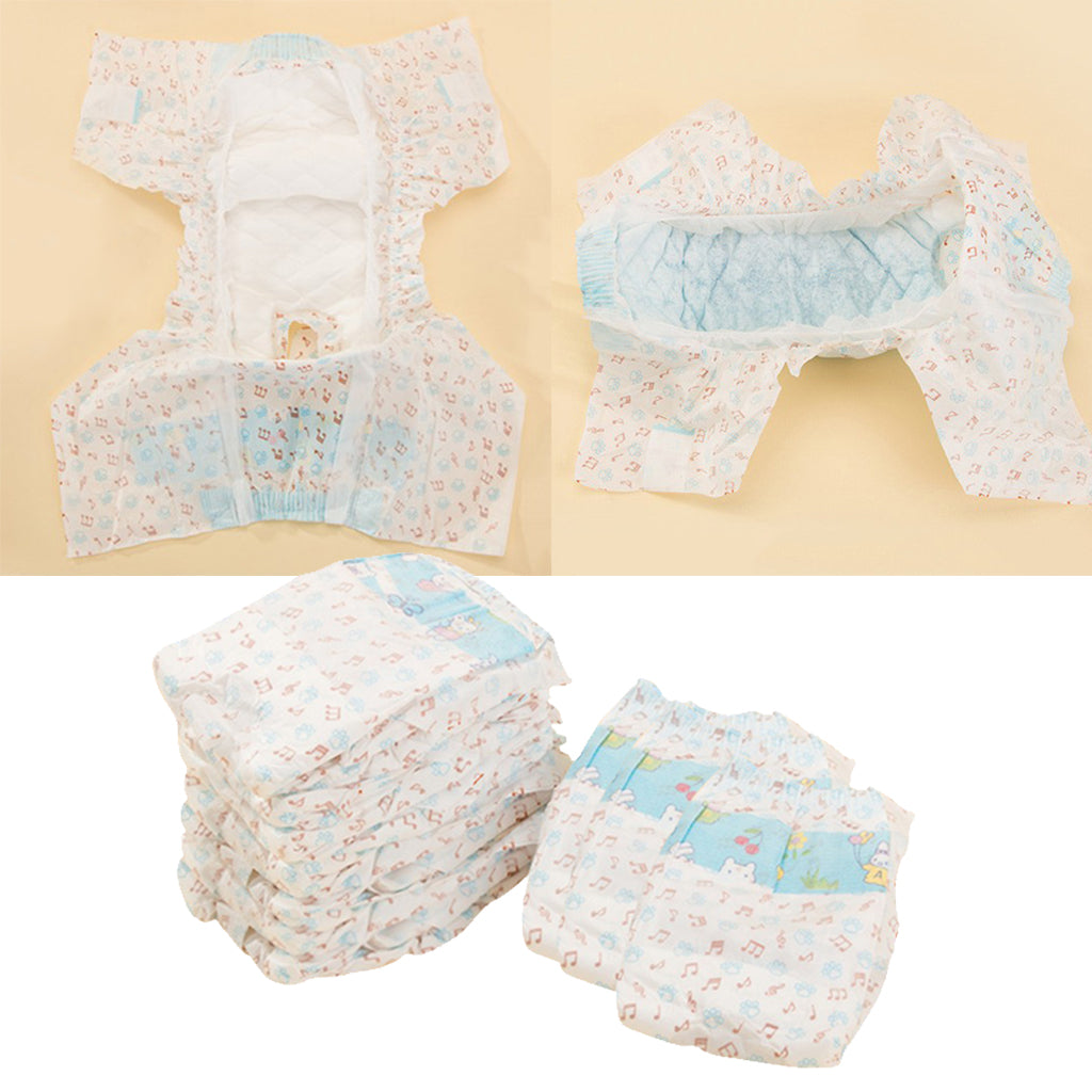 10 Pcs Small Medium Dog Diaper Wraps Nappy Underwear Wetness Indicator XXS