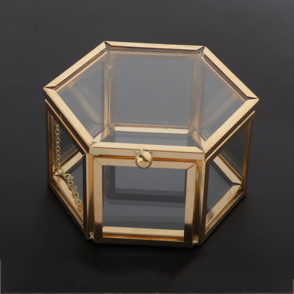 Glass Jewelry Organizer Display Boxes with Lid Plant Flower Holder Terrarium