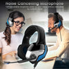 Wired 3.5mm Headphone Universal Gaming Headset Earpiece with Microphone Blue