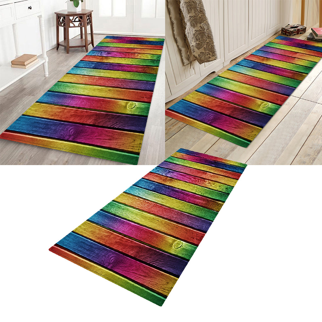 Rustic Runner Rug Wood Floor Mat Modern Home Strip Rugs 40x120cm