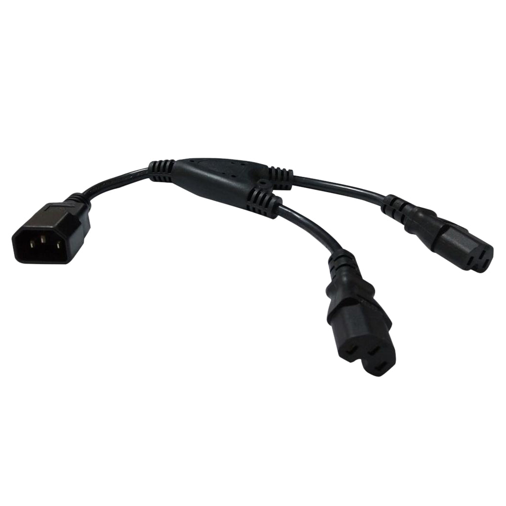 IEC320 C14 to 2X C15 AC Power Adapter Y Splitter Cable Cord