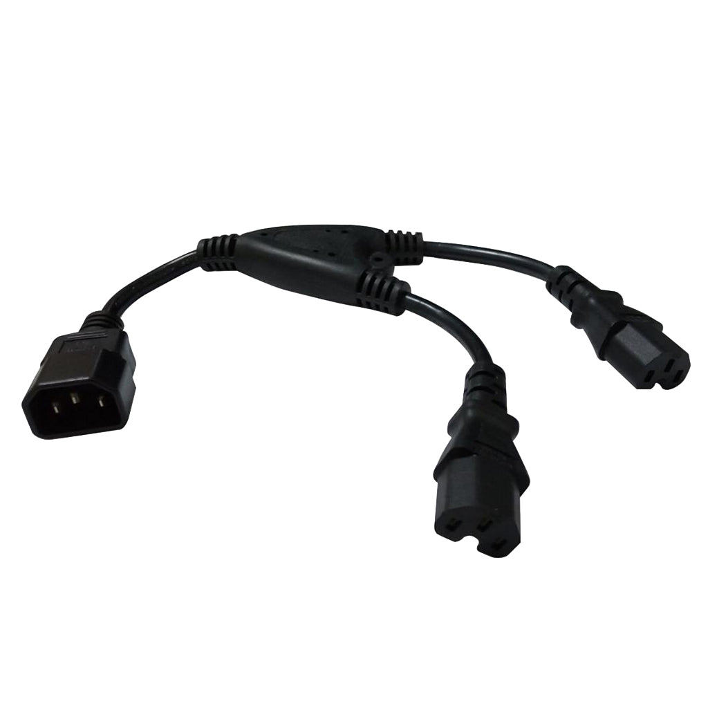 IEC320 C14 to 2X C15 AC Power Adapter Y Splitter Cable Cord