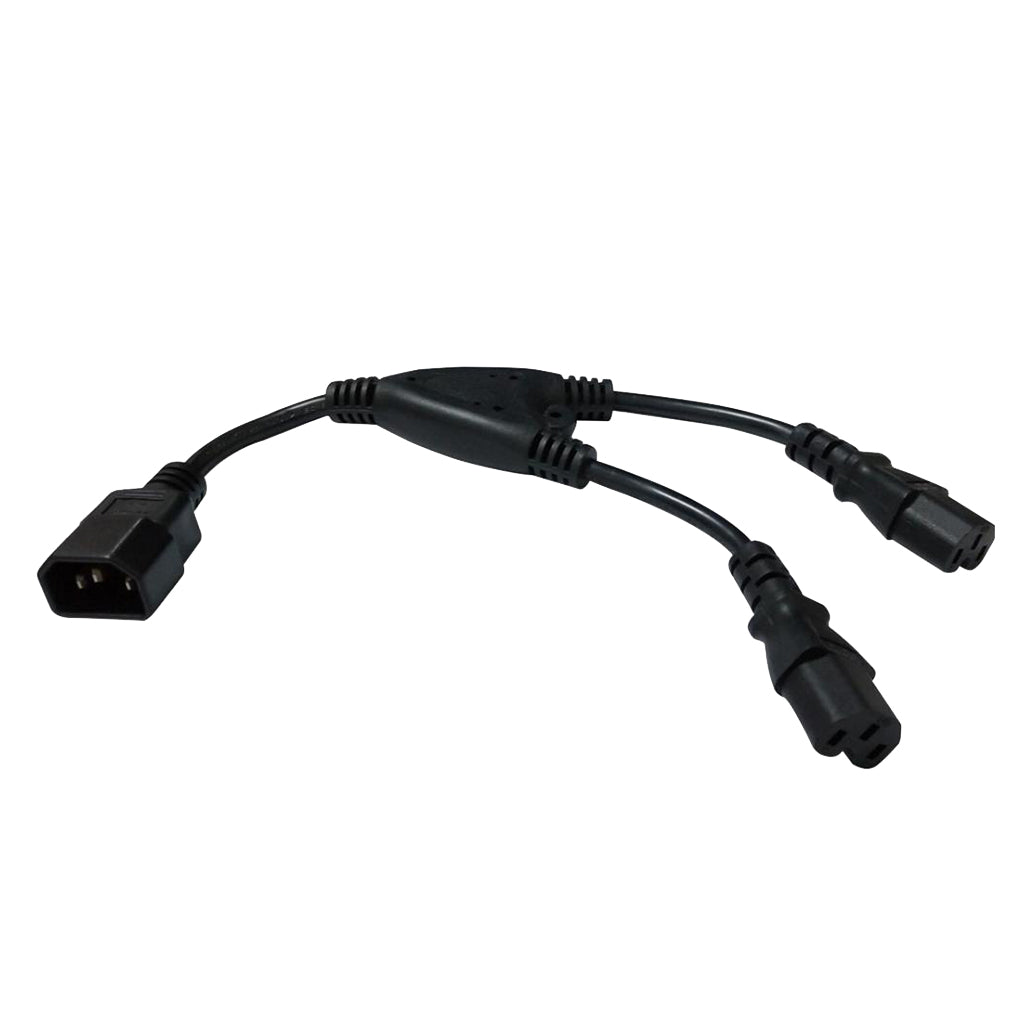 IEC320 C14 to 2X C15 AC Power Adapter Y Splitter Cable Cord