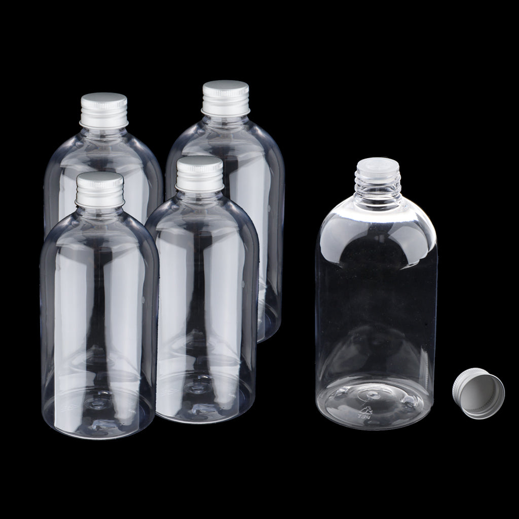 5pcs 500ml empty clear plastic bottles for lotion cream shampoo cosmetic