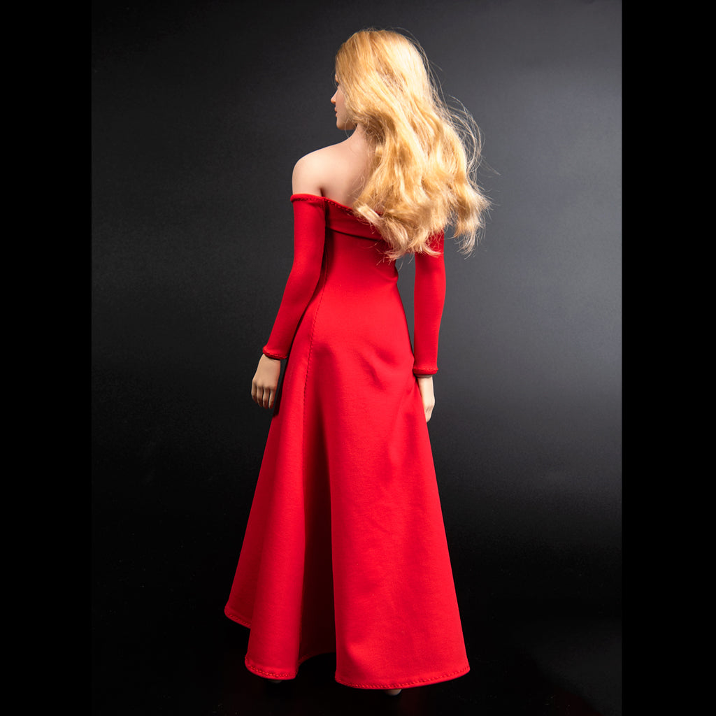 1/6 Evening Gown Women Clothes for 12'' Action Figure Accessories Red