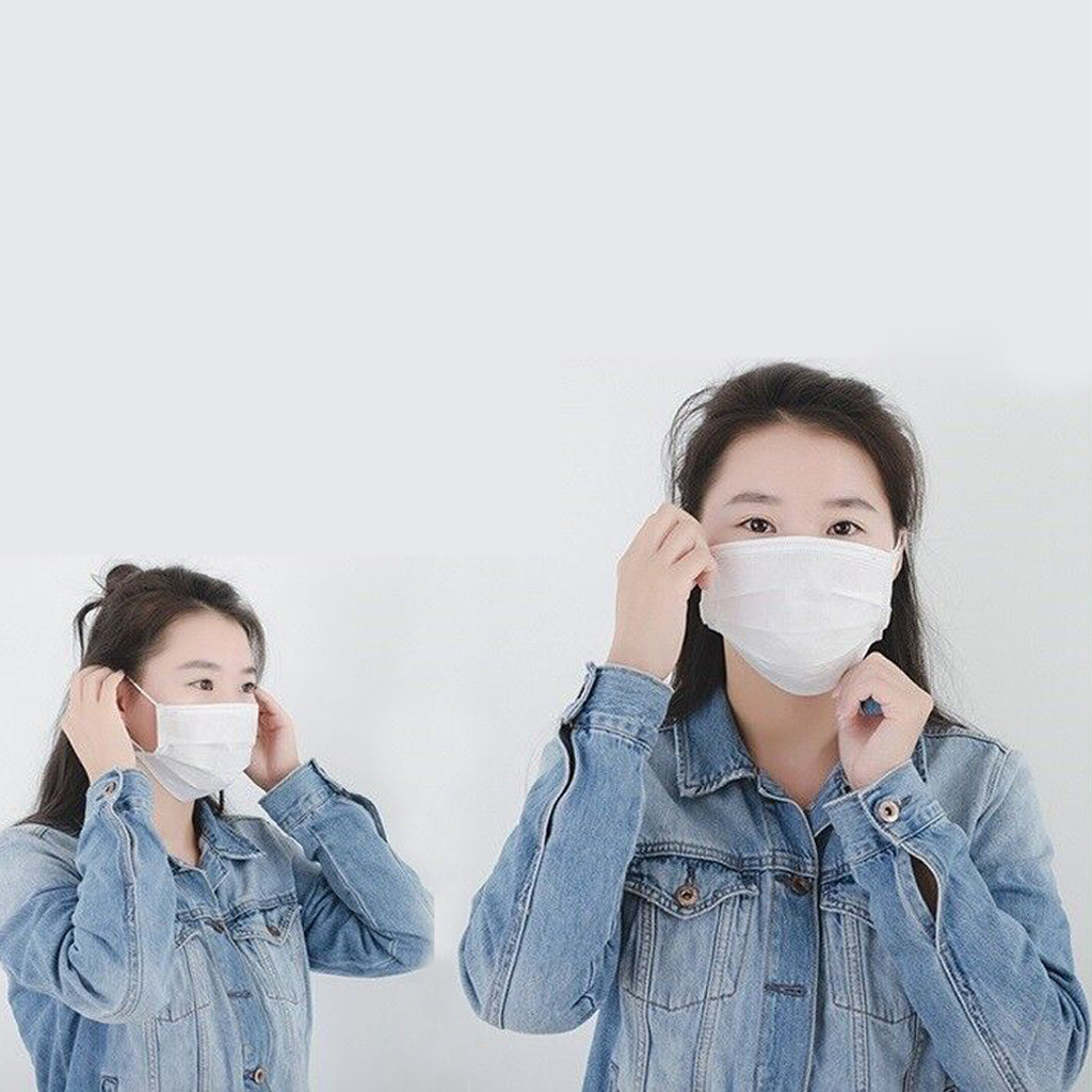 60 Pcs 4 Layer Disposable Face Masks Cover Anti Dust Haze Smog Protection