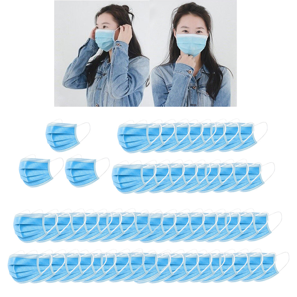 60 Pcs 4 Layer Disposable Face Masks Cover Anti Dust Haze Smog Protection