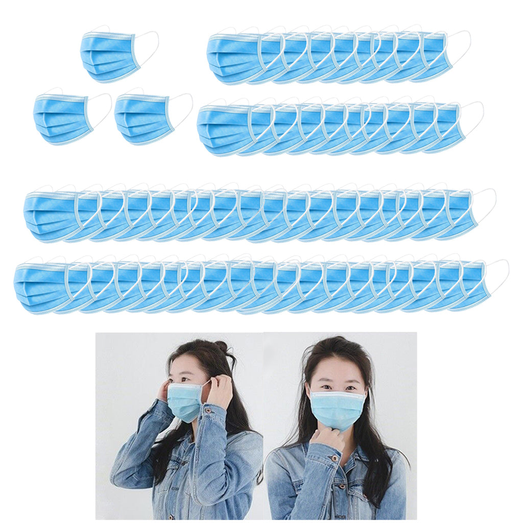 60 Pcs 4 Layer Disposable Face Masks Cover Anti Dust Haze Smog Protection