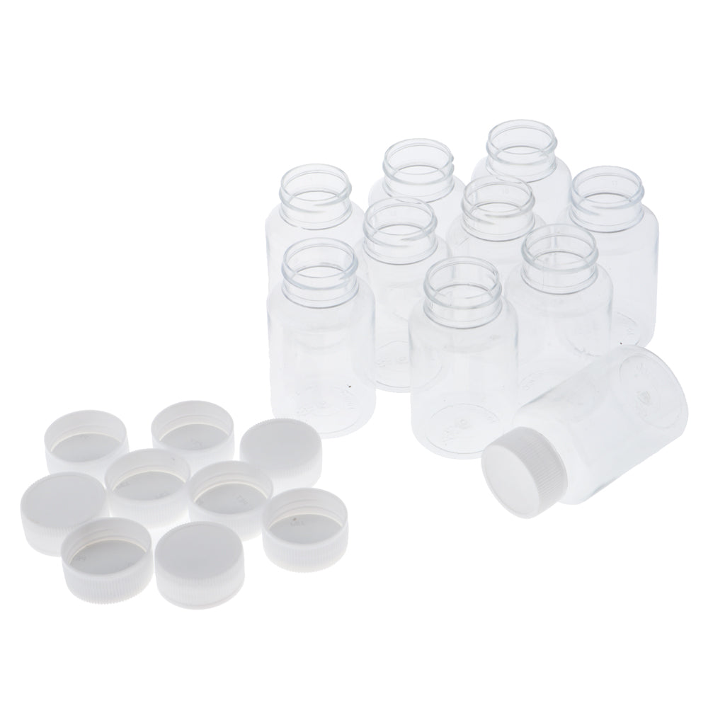 10pcs Empty Refillable Cosmetic Container Liquid Plastic Bottle Vial 100ml