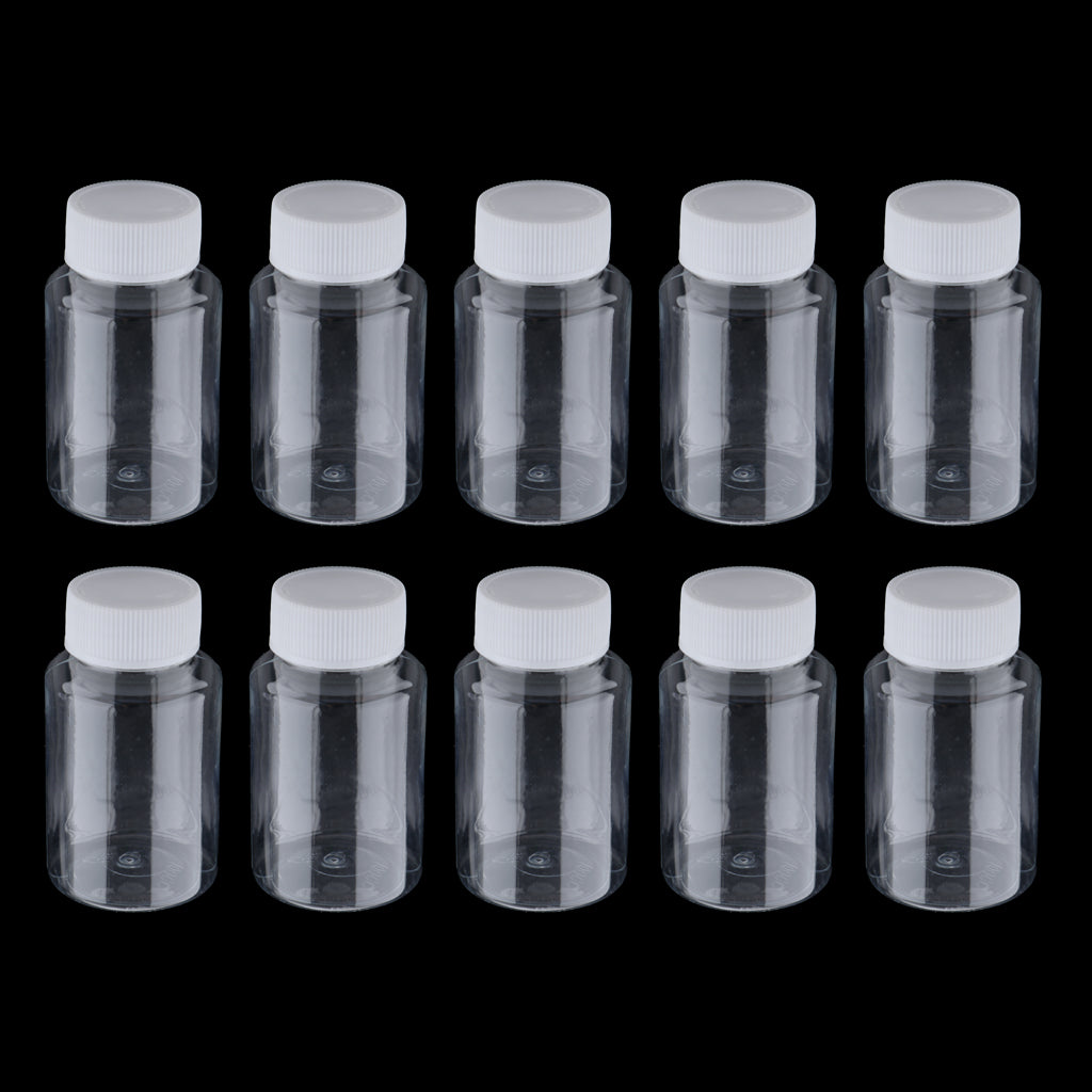 10pcs Empty Refillable Cosmetic Container Liquid Plastic Bottle Vial 100ml