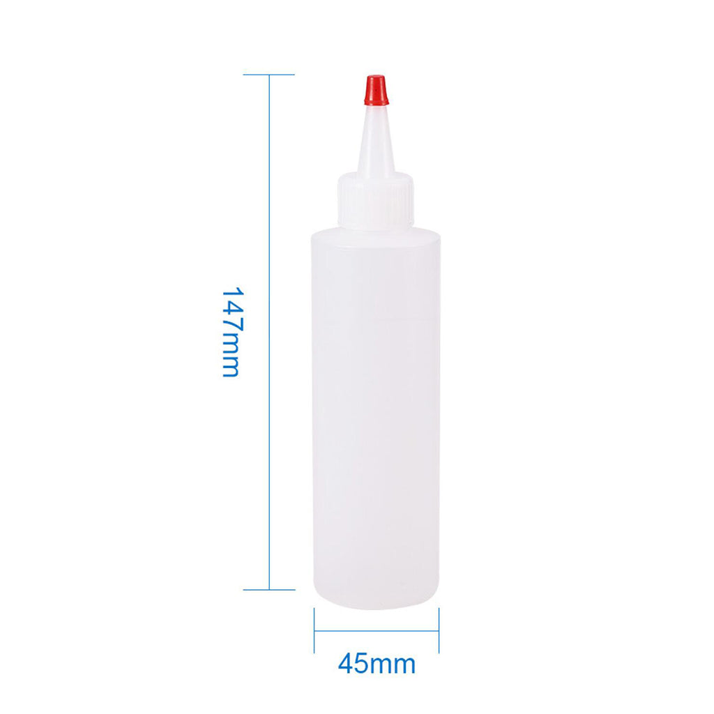 8 Pcs Empty Plastic Squeeze Bottle with Twist Top Cap Tip Applicator 180ml