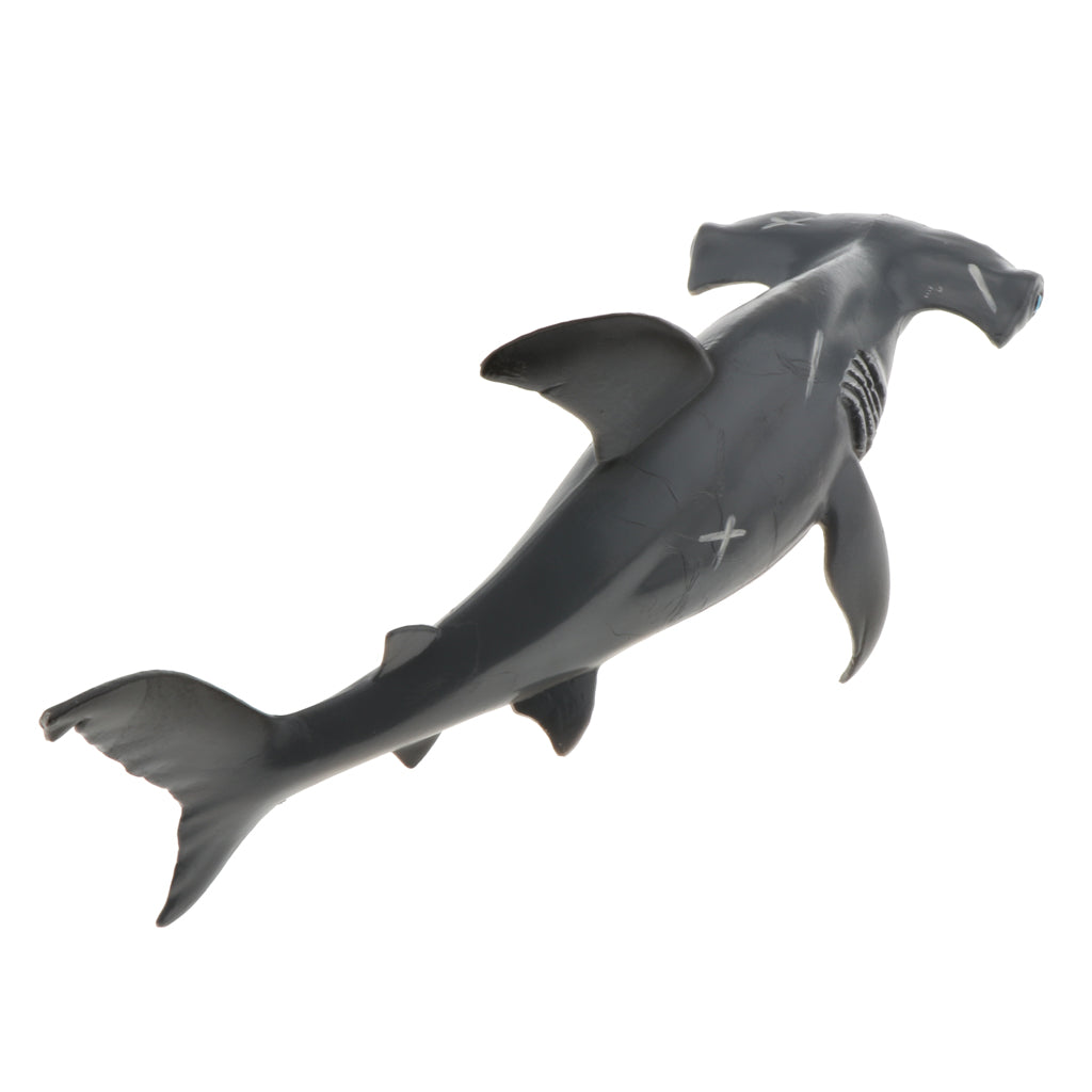 Realistic Static Ocean Animal Model Toy Kids Gift Hammerhead Sharks Gray