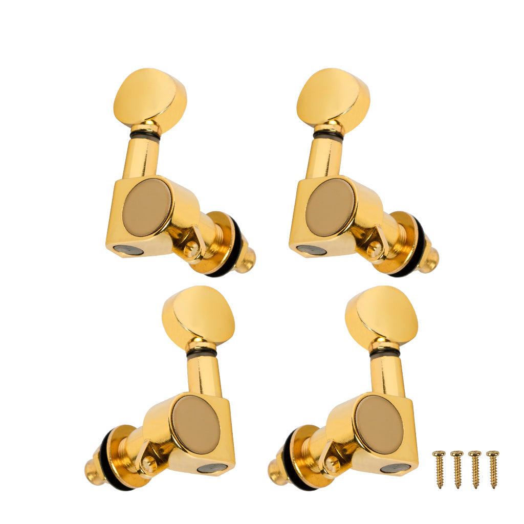 Nickel-Plated Ukulele 2L2R Closed Tuning Pegs Tuners Machine Heads Set of 4