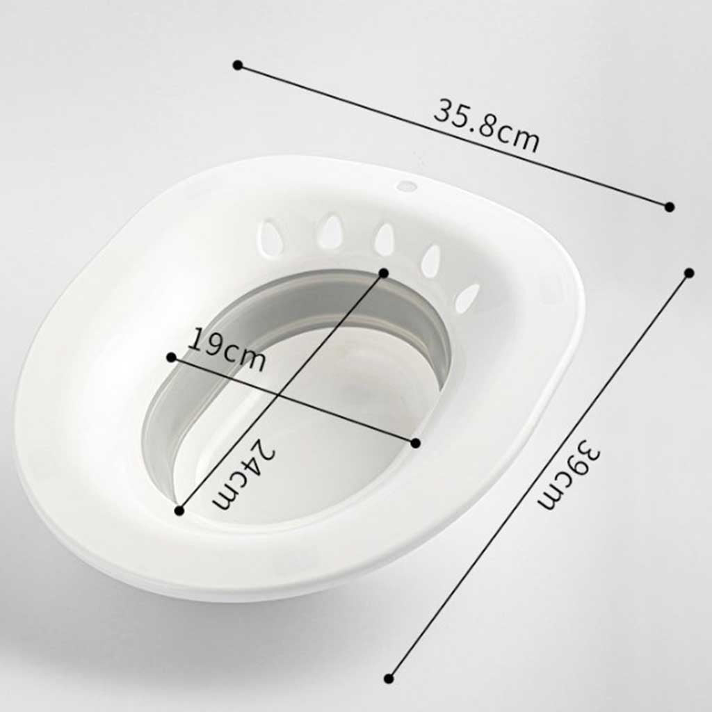 Foldable Sitz Bath Tub on Toilet for Pregnant Hemorrhoid Avoid Squating Gray