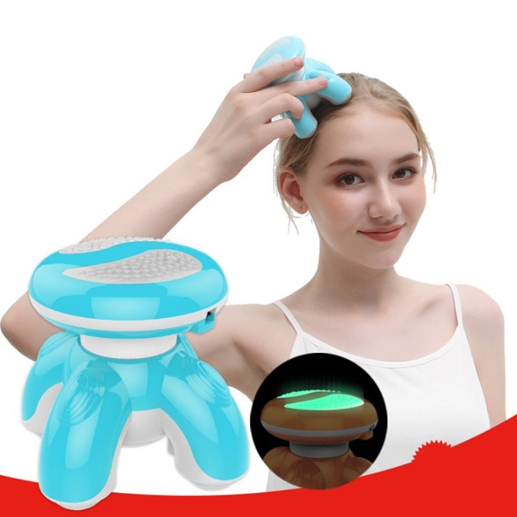 USB Mini Electric Vibrating Head Neck Massager Full Body Massage Tools Blue