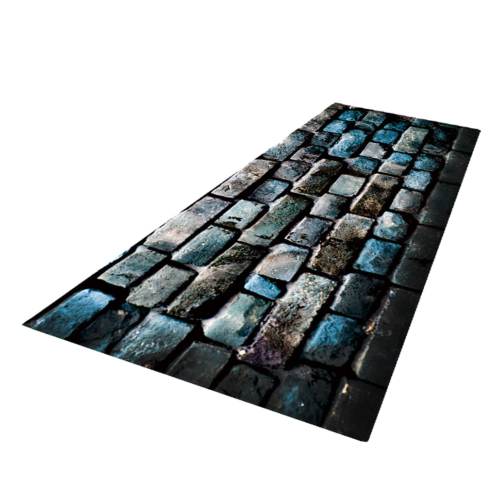 3D Blue Digital Printed Polyester Floor Mat Ground Blanket for Home 40x120cm