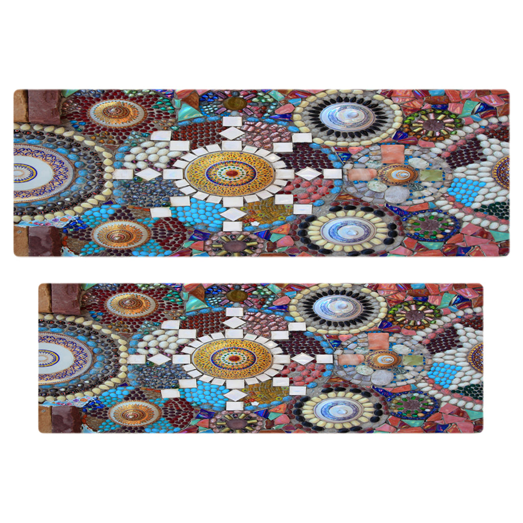 3D Colorful Pebble Digital Printed Floor Mat Ground Blanket f/ Home 40x120cm