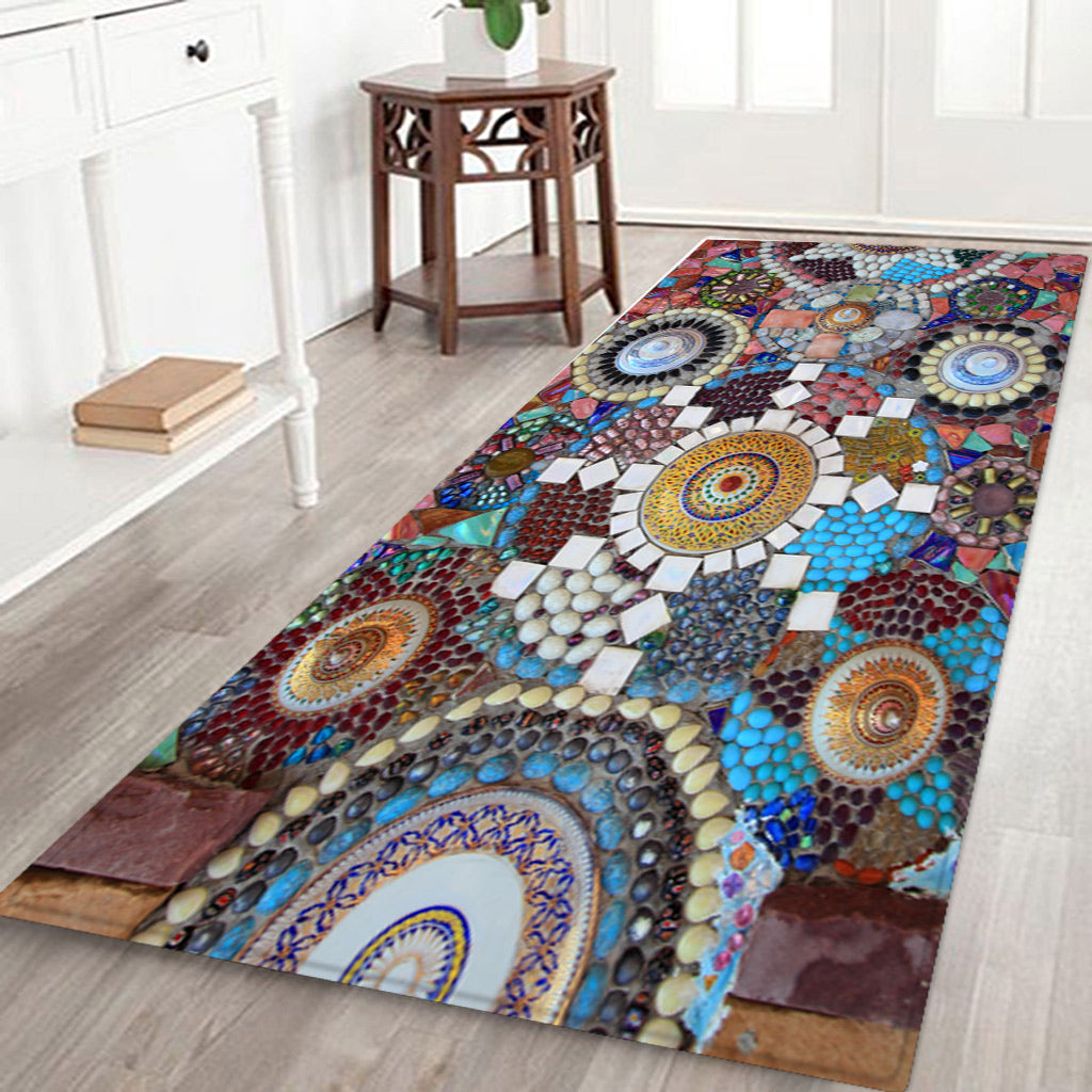 3D Colorful Pebble Digital Printed Floor Mat Ground Blanket f/ Home 40x120cm