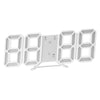 Digital 3D LED Wall Clock Alarm Clock Snooze 12/24 Hour Display W_White