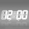 Digital 3D LED Wall Clock Alarm Clock Snooze 12/24 Hour Display W_White