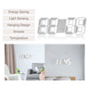 Digital 3D LED Wall Clock Alarm Clock Snooze 12/24 Hour Display W_White