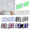 Digital 3D LED Wall Clock Alarm Clock Snooze 12/24 Hour Display W_White