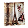 Bath Shower Curtain Bathroom Supply Eiffel Tower/Mountain Stream Print Brown