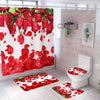 Romanticism Rose Pattern Bath Shower Curtain Liner Bathroom Decor Multicolor