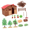 Simulation Farm Model Plastic House Trees Vegetables Fence Toy Playset