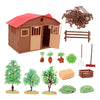 Simulation Farm Model Plastic House Trees Vegetables Fence Toy Playset