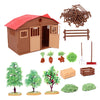 Simulation Farm Model Plastic House Trees Vegetables Fence Toy Playset