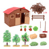 Simulation Farm Model Plastic House Trees Vegetables Fence Toy Playset