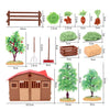 Simulation Farm Model Plastic House Trees Vegetables Fence Toy Playset