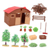 Simulation Farm Model Plastic House Trees Vegetables Fence Toy Playset