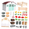 Simulation Farm Model Plastic House Fruits Vegetables Fence Gate Toy Playset