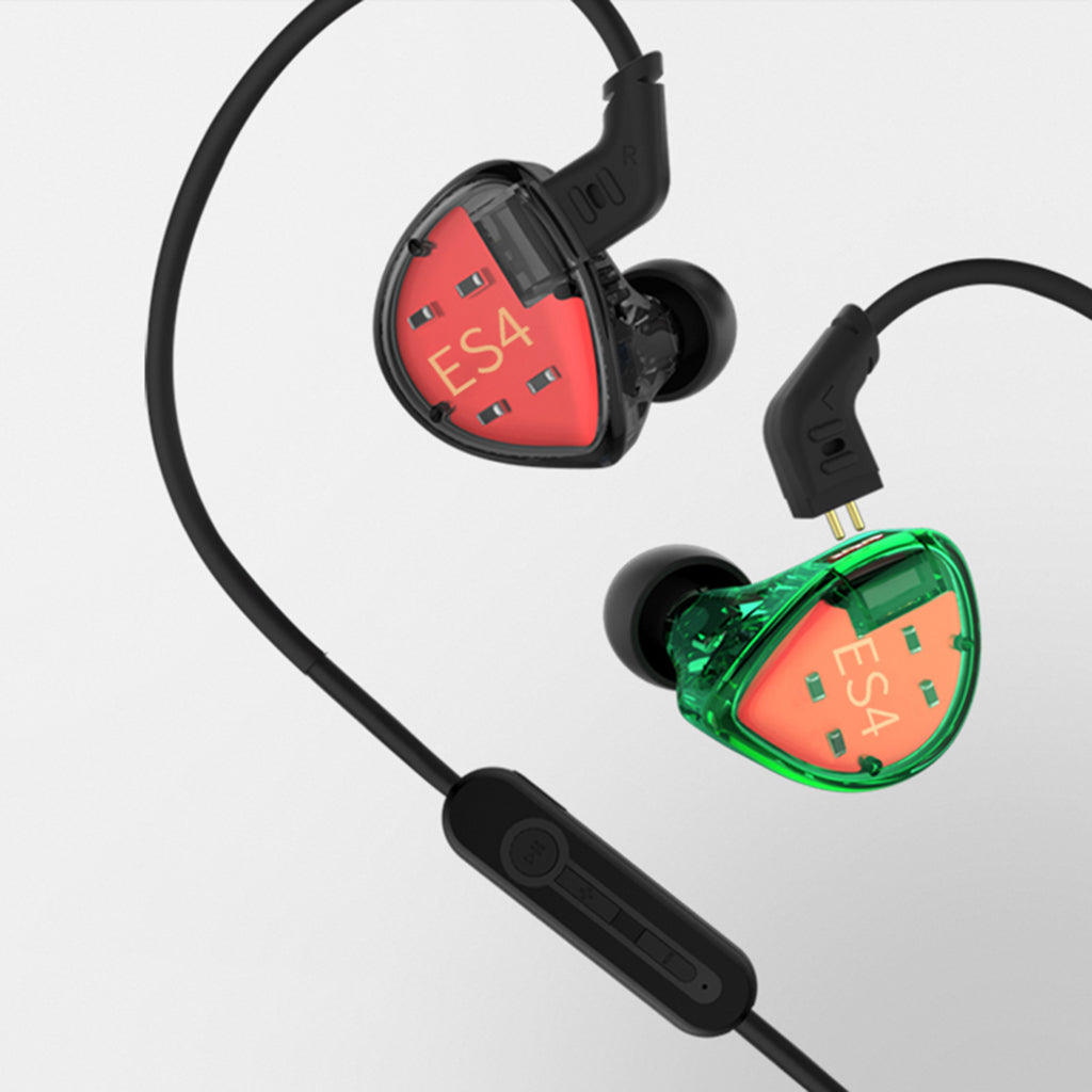 KZ ES4 1DD+1BA  In Ear Earphone Hybrid Headset HIFI Earbuds w/ MIC Black
