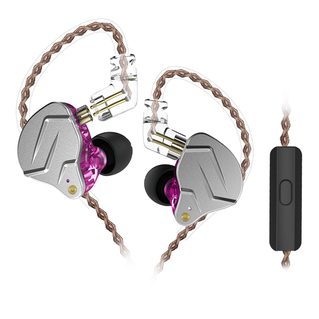 BA+DD In Ear Earphone Hybrid Headset HIFI Noise Cancelling Earbuds Purple
