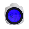 Thermometer Snooze Colorful Backlight Voice Report Projection Clock White