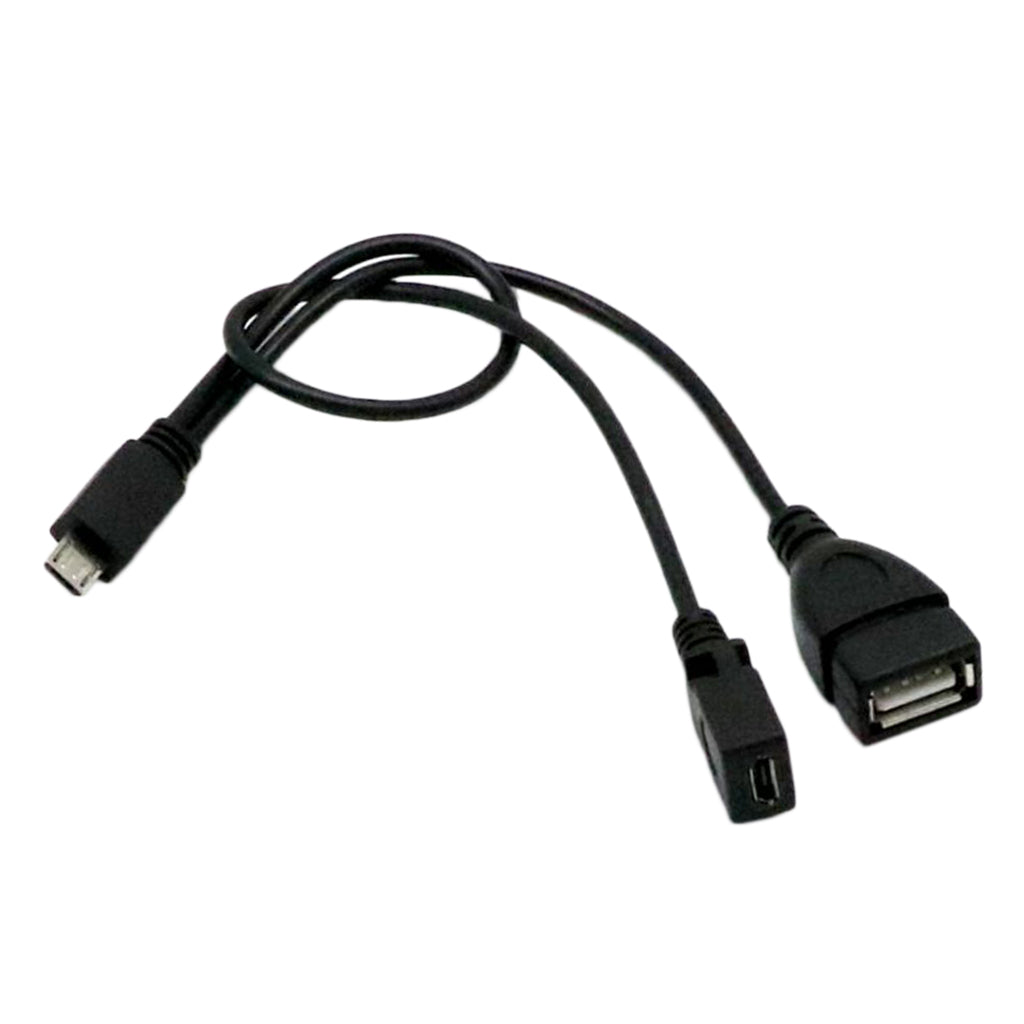 OTG Host Power Cable Micro USB Male to USB & Micro USB Female Adapter Cable