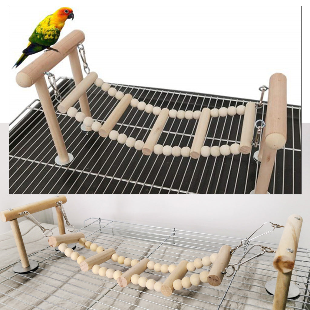 Pet Parrot Ladder Stand Swing Bridge Toy Training Toy for Parakeets Conures