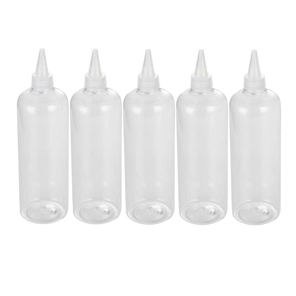 5Pcs 500ml Empty Hair Dye Applicator Lotion Cream Pigment Paint Bottles Clear