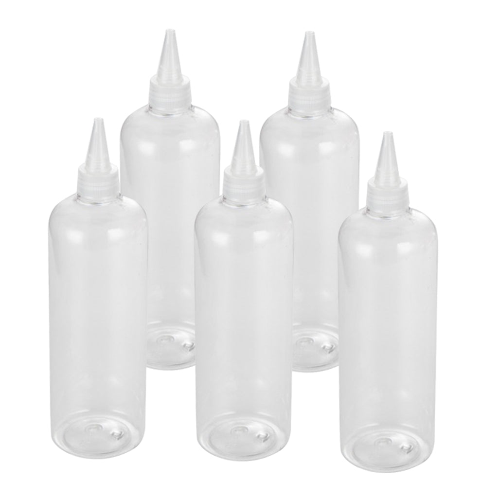 5Pcs 500ml Empty Hair Dye Applicator Lotion Cream Pigment Paint Bottles Clear