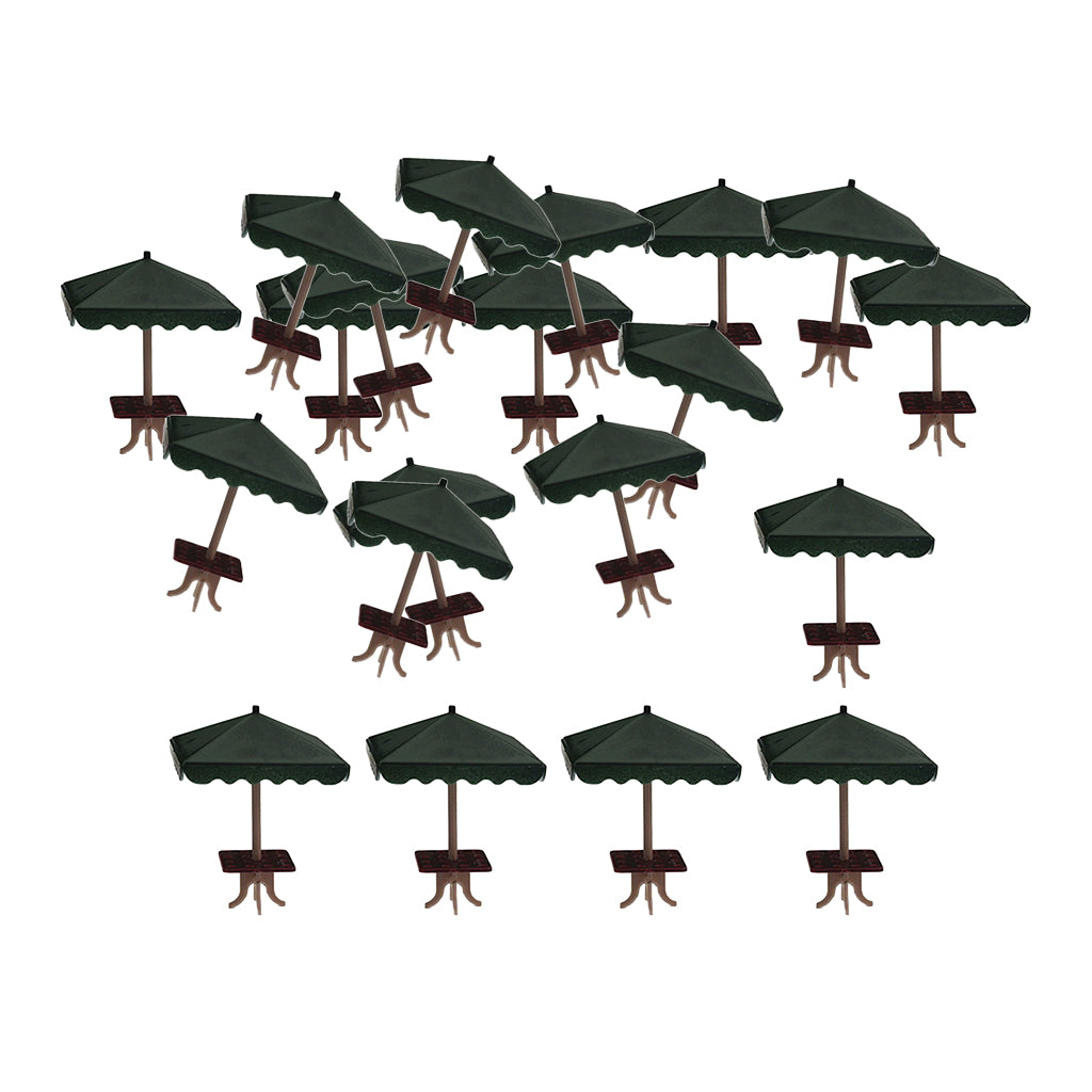 20x Mini 4 Corner Umbrella Micro Sand Scene Model Photo Prop 1: 75 Green