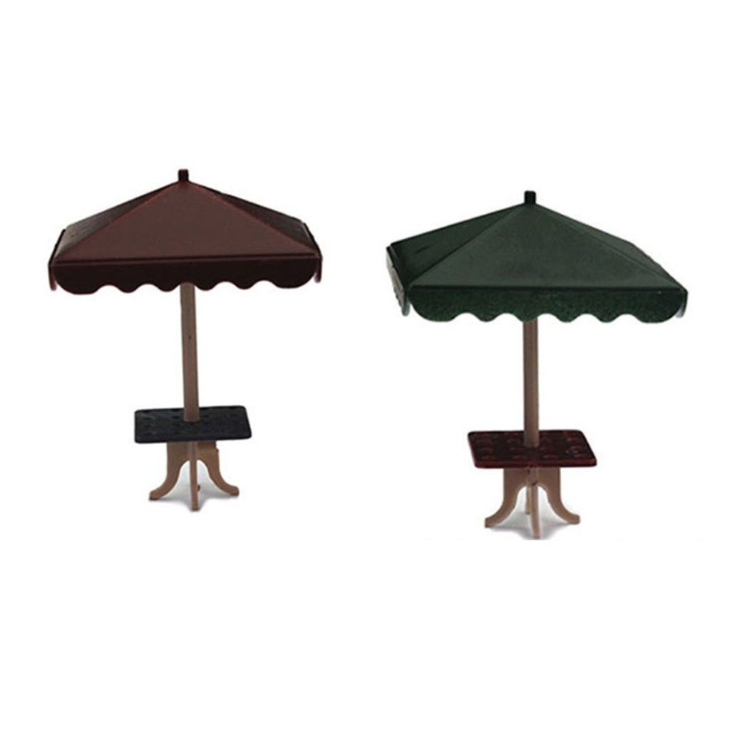 20x Mini 4 Corner Umbrella Micro Sand Scene Model Photo Prop 1: 75 Green