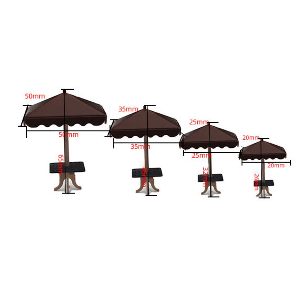 20x Mini 4 Corner Umbrella Micro Sand Scene Model Photo Prop 1: 75 Green