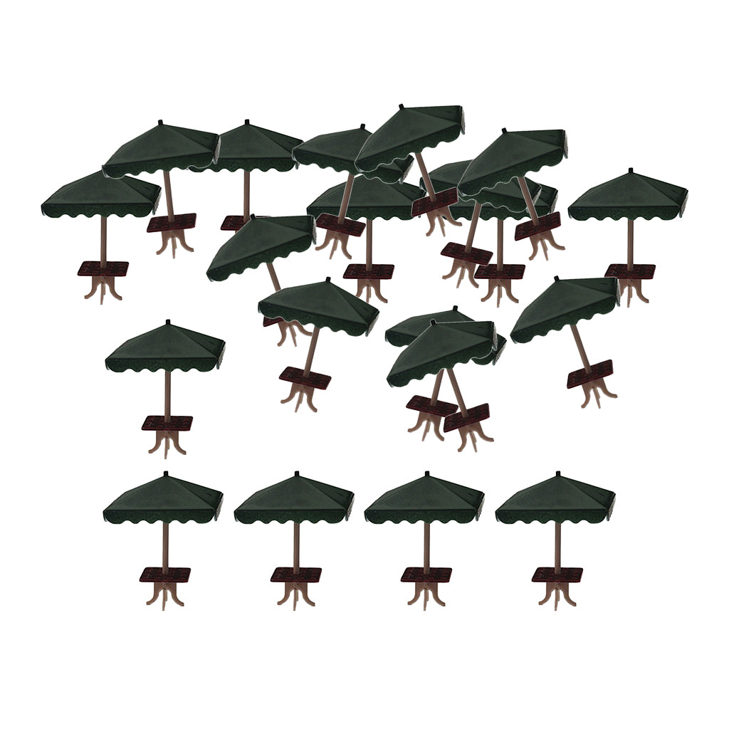 20x Mini 4 Corner Umbrella Micro Sand Scene Model Photo Prop 1: 75 Green